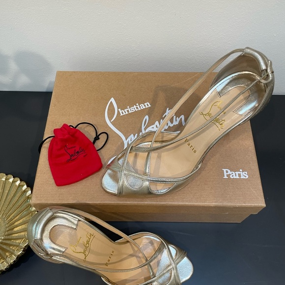 Christian Louboutin gold heels $340 - Picture 2 of 4
